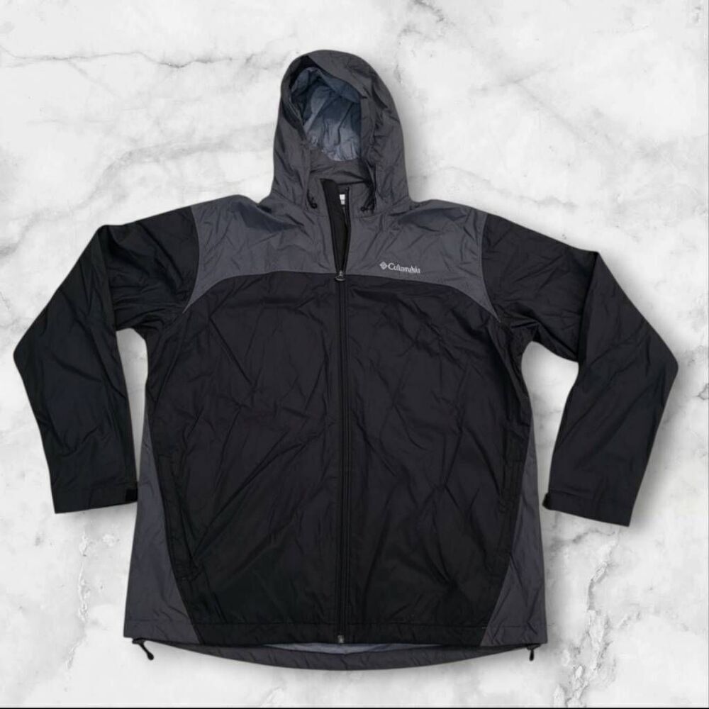 Mens Columbia Large Black & Gray Windbreaker